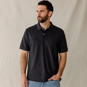 The Every Wear Polo Shirt Goodfellow & Co Short Sleeve 2 Button Railroad Gray XL